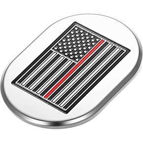 Antenna Cover - Left Rear Fender - Red Line American Flag - Chrome FD75-AC-SS-LT