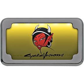 Beveled License Plate Frame - Chrome - with Plate Light CV-4616
