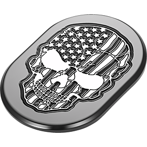 Antenna Cover - Right Rear Fender - Contrast Cut American Flag Skull - Black FD28-AC-BLK-RT