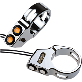 Rat Eye LED Turn Signals - 49 mm - Chrome 05-200-3C