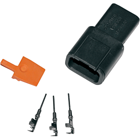 Deutsch Dtm 3-pin Receptacle W/3 Trmnls/wdglck Hd74103-98bk