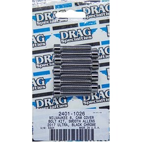 Camshaft Cover Smooth Bolt Kit - Black/Chrome - M8 2401-1026