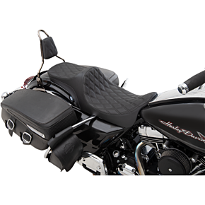 Drag Specialties Predator III 2-Up Seat - Double Diamond - Black Thread 0801-1304