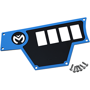 Moose Racing Large Dash Plate - Left - Blue - RZR