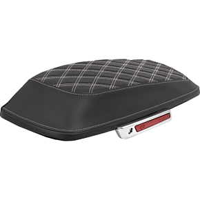 Saddlebag Lid Covers - Lattice - White Stitch - FLH/FLT '14-'25 L870-14-18406