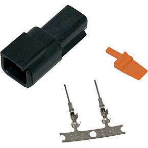 Deutsch Dtm 2-pin Blk Receptcl W/2 Stmpd Trmnls Hd 74102-98bk