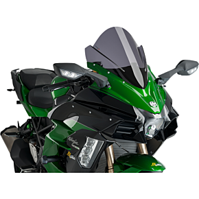 PUIG Race Windscreen - Dark Smoke - Kawasaki