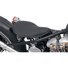 Seat - Spring Solo - Low-Profile - Black Vinyl/White Stitching 0806-0074