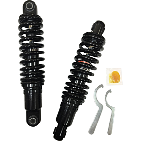 Drag Specialties Shocks Premium Ride-Height Adjustable Shocks - Black - Heavy Duty - 12" C16-0156HB