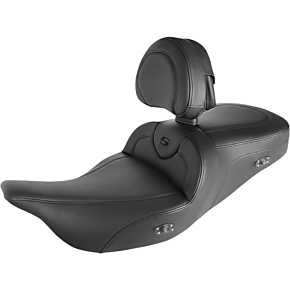 Saddlemen Roadsofa™ Standard Reach Heated Seat - With Backrest - Black/Black Stitching 808-07B-187BRHC