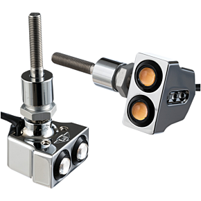 Rat Eye Mirror-Mount Turn Signals - Dual - Chrome 05-216C