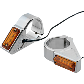 LED Turn Signals - 39 mm - Chrome 05-300-3