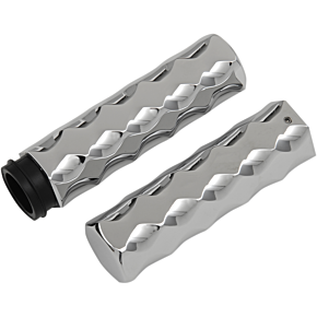 La Choppers Grips - Hex - TBW - Chrome LA-7491-00
