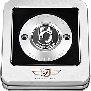 Figurati Designs Timing Cover - 2 Hole - POW MIA - Stainless Steel FD50-TC-2H-SS
