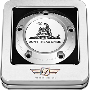 Figurati Designs Timing Cover - 5 Hole - Don't Tread on Me - Stainless Steel FD40-TC-5H-SS