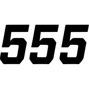 Race Number Plate - #5 - Black - 6" 45-35-5