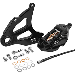 4 Pist Rear Caliper Kit Black St 18-up