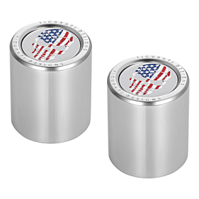 Docking Hardware Covers - Red/White/Blue American Flag Skull - Stainless Steel FD24-DC-2730-SS
