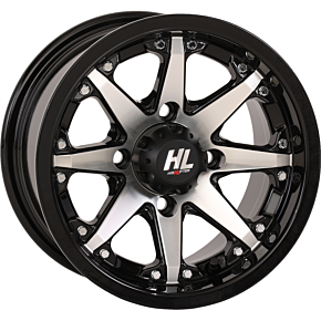 High Lifter Wheel - HL10 - Front/Rear - Gloss Black w/Machined - 12x7 - 4/110 - 4+3 12HL10-1110