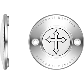 Figurati Designs Timing Cover - 2 Hole - Cross - Stainless Steel FD41-TC-2H-SS