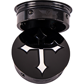 Figurati Designs Swing Arm Covers - Cross - Custom - Black FD41-CROSS-BLK