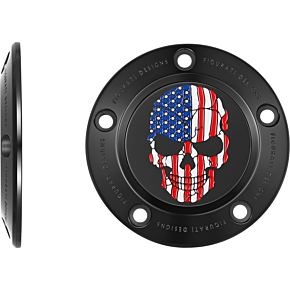 Figurati Designs Timing Cover - 5 Hole - Skull - Black FD25-TC-5H-BLK