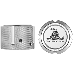 Figurati Designs Front Axle Nut Cover - Stainless Steel - Don't Tread On Me FD40-FAC-SS