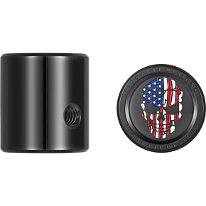 Figurati Designs Heel-Toe Shifter Cover - American Flag Skull - Red/White/Blue/Black FD25-HTSC-BLK