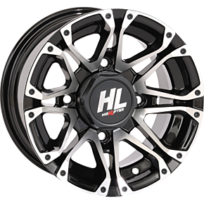 High Lifter Wheel - HL3 - Front/Rear - Gloss Black w/Machined - 12x7 - 4/156 - 4+3 (+5 mm) 12HL03-1156