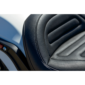 Max Profile Solo Touring Seat - without Driver Backrest - Black - Trapezoid Stitch - FXFB/FXFBS 75887