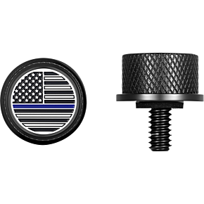 Figurati Designs Seat Mounting Knob - Black - Blue Line American Flag FD71-SEAT KN-BK