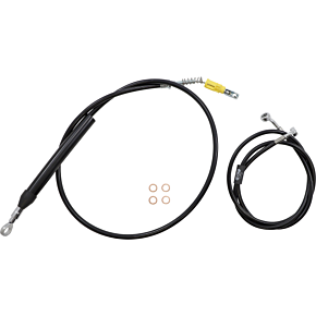 Handlebar Cable/Brake Line Kit - Quick Connect - Complete - 18" - 20" Ape Hanger Handlebars - Black LA-8156KT2-19B