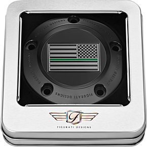 Figurati Designs Timing Cover - 5 Hole - American - Green Line - Black FD72-TC-5H-BLK
