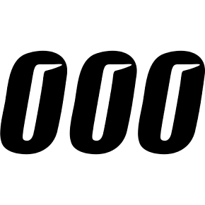 Slash Number Plate - #0 - Black - 4" 45-27-0
