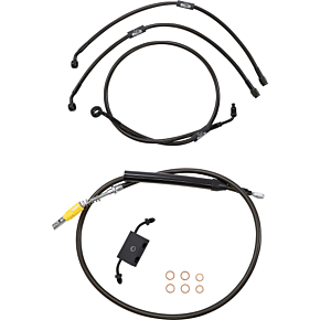 Handlebar Cable/Brake Line Kit - Quick Connect - 18" - 20" Ape Hanger Handlebars - Midnight LA-8157KT-19M