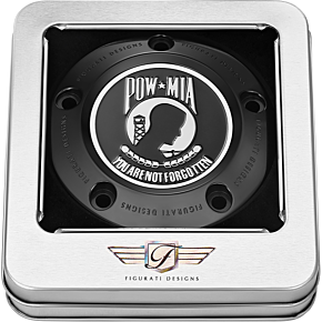 Figurati Designs Timing Cover - 5 Hole - POW MIA - Black FD50-TC-5H-BLK