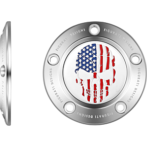 Figurati Designs Timing Cover - 5 Hole - Skull - Stainless Steel FD24-TC-5H-SS