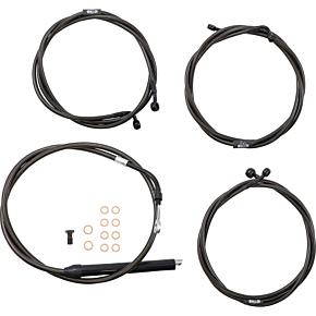 Handlebar Cable/Brake Line Kit - 18" - 20" Ape Hanger Handlebars - Midnight LA-8056KT-19M