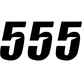 Slash Number Plate - #5 - Black - 4" 45-27-5