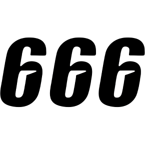 Slash Number Plate - #6 - Black - 4" 45-27-6