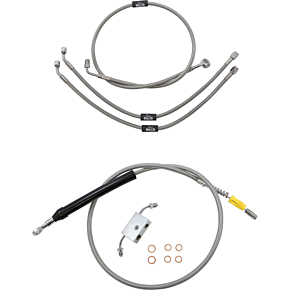 Handlebar Cable/Brake Line Kit - Quick Connect  - 18" - 20" Ape Hanger Handlebars - Stainless Steel LA-8157KT-19