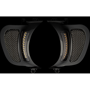 Custom Dynamics LED Vent Insert - Amber/White - Black w/ Stainless Mesh CD-RG-V-AW2-B