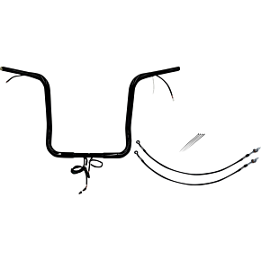 Fat Baggers Inc Handlebar Kit - Rounded Top - 16" - Black 902516-B