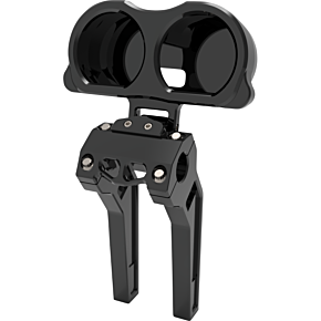 La Choppers Gauge Mount - Dual - Black - FLT LA-7397-03B