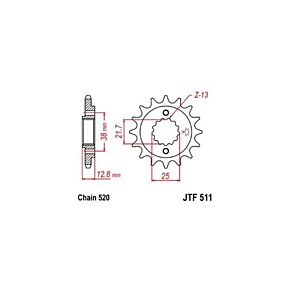 JT Sprockets KLR650 STOCK 15 TOOTH FRONT JT SPROCKET (1987-1989 ONLY)