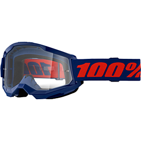 100-PERCENT Strata 2 Goggle Navy Clear Lens