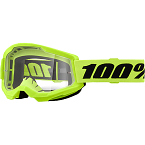 100-PERCENT Strata 2 Goggle Neon Yellow Clear Lens
