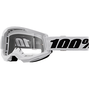 100-PERCENT Strata 2 Goggle White Clear Lens
