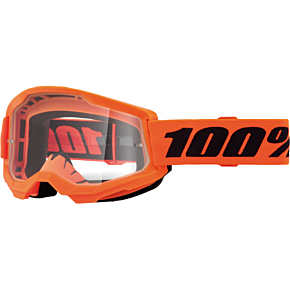 100-PERCENT Strata 2 Junior Goggle Neon Orange Clear Lens