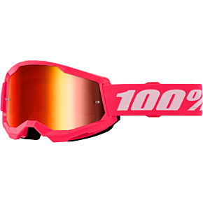 100-PERCENT Strata 2 Junior Goggle Pink Mirror Red Lens